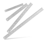 Luxshiny Ensemble de 4 Règles en Acier Inoxydable à Échelles des Deux Côtés, Outils de Mesure de Précision Pratiques et Résistants pour Écoles et Chantiers