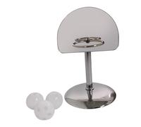 Luxshiny Ensemble de Éducatif pour Perroquet Panier de Basket-Ball en Métal Argenté, Mini à Mâcher Solide pour Perruches et Petits Oiseaux, D’entraînement Interactif pour Cage D’Oiseaux