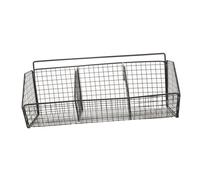 Luxshiny Étagère Murale Cuisine Métal Noire Compartiments Panier Drainant Porte-éponge et Rangement Épices Support de Rangement Robuste et Facile à Nettoyer pour Optimiser Espace Comptoir