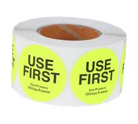 Luxshiny Étiquettes Autocollantes Jaunes Fluorescentes « Utiliser Le Premier » Pour Contrôle Des Stocks Alimentaires, Format Rouleau, Adhésives Et Amovibles, Cuisine, Buffets Et Restauration