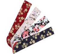 Luxshiny Étuis pour Éventails Portables 4 Pièces en Tissu Japonerie à Motifs Floraux pour Ventilateurs Pliants à Main, Pochette de Voyage Pratique