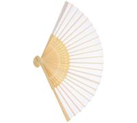 Luxshiny Éventail Pliant en Bambou et Tissu Blanc Léger, Facile à Ranger, Ventilateur Rétro pour Mariage, Danse et Autres Occasions, Design Chinois Unique et Raffiné