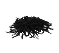 Luxshiny Extensions de Cheveux Synthétiques Bouclés Noirs pour Femmes et Hommes, Faciles à Coiffer, Fibre Artificielle, Diamètre 6 Pouces, Style Dreadlocks Afro