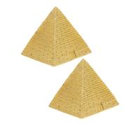 Luxshiny Figurines Pyramidales Décoratives en Résine Lot de 2 Modèles de Pyramide Égyptienne Dorée pour Décoration de Bureau et Maison