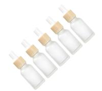 Luxshiny Flacon Compte-gouttes en Verre Givré 15ml Bouchon en Caoutchouc et Pipette, Rechargeable, Lot de 5, pour Voyage et Huiles Essentielles