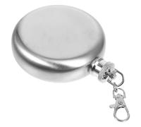 Luxshiny Flasque à Alcool Forme Compacte Porte-clés, Facile à Transporter Petite 3oz en Acier Inoxydable Argenté pour Camping et Voyages