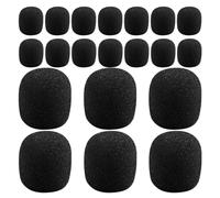 Luxshiny Foam Microphone Covers 30Pcs Black Sponge Easy Installation for Lapel Mic and Karaoke Sessions