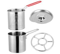 Luxshiny Friteuse Acier Inoxydable avec Panier Profond et Poignée Antidérapante Casserole à pour Cuisson Facile et Transfert Direct des Aliments Frits