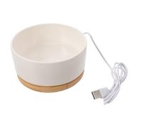 Luxshiny Gamelle d'eau Chauffante pour Chat et Chien 350 ML en Céramique Blanche Chauffage Uniforme et Résistance aux Odeurs pour Foyers d'animaux en Climat Froid