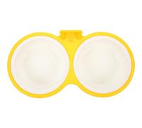Luxshiny Gamelle Suspendue pour Chien et Chat, Double Bol Amovible Grand Format Jaune, Mangeoire Pratique en Plastique Résistant à l'usure, Distributeur de Nourriture et d'eau pour Cage,