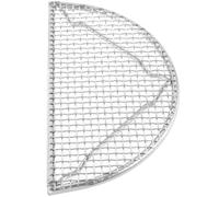 Luxshiny Grille de Barbecue Semi-Circulaire en Acier Inoxydable Design à Mailles, Facile à Utiliser, pour Pique-niques et Fête de Jardin, Couleur Argenté
