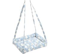 Luxshiny Hamac Suspendu pour Petits Animaux Quatre Saisons, Lit Confortable en Toile avec Litière Absorbante, Taille Adaptée pour Cochons D’Inde et Lapins, Couleurs Bleu Clair Motif Ours
