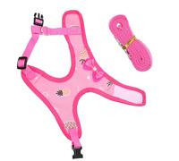 Luxshiny Harnais pour Poulet Taille M Rose Motif Ananas, Sangle de Traction Sécurisée pour Coq et Poule Domestique, Laisse pour Promenade Extérieure, Accessoire Pratique et Confortable