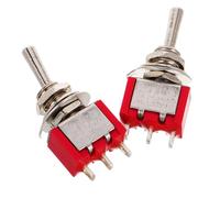 Luxshiny Interrupteur à Bascule Mini 3 Cosses 2 Positions Filetage M6, Cuivre, Installation Sécurisée et Étanche pour Bateau et Voiture, Lot de 2 Pièces