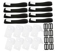 Luxshiny Kit de Fixation pour Enrouleur de Bâche Solaire Sangles Nylon Plaques et Boucles Incluses pour Fixation Solide des Couvertures de Piscine