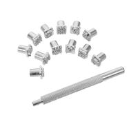 Luxshiny Kit de Gaufrage du Cuir en Métal Argenté 12 Motifs Différents, Outils de Sculpture sur Cuir Précis pour Débutants et Professionnels en Classes et Studios