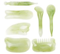 Luxshiny Kit de Massage Corporel Gua Sha 7 Pièces Planches de Massage Visage et Corps en Matériau Sûr, Bords Lisses, Styles Variés, pour Relaxation, Amélioration Plusieurs styles