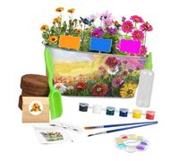 Luxshiny Kit de Plantation D’Herbes Aromatiques Intérieur Pot en Fer, Peinture Créative, Outils de Bricolage pour Garçon et Filles, Kit Jardinage Éducatif et Artistique, Culture DIY,