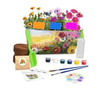 Luxshiny Kit de Plantation et Jardinage pour Garçon et Filles, Pot en Fer Outils de Bricolage, Fleurs et Plantes à Cultiver, Kit DIY Intérieur Éducatif, Matériel Sûr pour Croissance