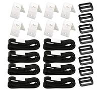 Luxshiny Kit de Sangles et Languettes Adhésives pour Bâche de Piscine Solaire, Accessoires en PVC et Polyester Solides, Faciles à Transporter, 1 Set Noir pour Couverture Extérieure