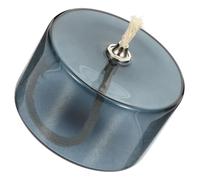 Luxshiny Lampe à Huile en Verre Petite Taille Couleur Gris Foncé Mèche Métallique Lampe à Pétrole Transparente pour Décoration Intérieure Mariage et Fêtes Éclairage Décoratif Original