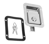 Luxshiny Loquet à Palette en Acier Inoxydable Argenté pour Camion et Remorque, Verrouillage Robuste avec Clé, Installation Encastrée Facile, pour Sécurité de Boîte à Outils