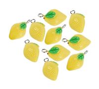 Luxshiny Lot de 10 Breloques de Fruit en Résine Jaune pour Fabrication de Bijoux, Mini Bonbons Citron Délicats, pour Projets D'artisanat Créatif et Présents DIY