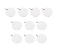 Luxshiny Lot de 10 Pendentifs Militaires en Acier Titane 3 Cm, Étiquettes Vierges à Graver pour Colliers, Porte-clés et Médailles D’Identification Chien, Usage Personnalisé et Création DIY