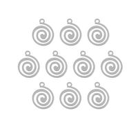 Luxshiny Lot de 10 Pendentifs Spirale en Métal Argenté Creux, Décorations Suspendues Sûres et Élégantes pour Fêtes et Création de Bijoux