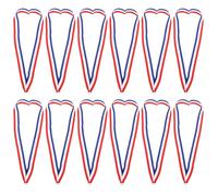 Luxshiny Lot de 12 Lanières pour Médailles en Polyester Coton Ruban à Trois Couleurs Rouge Blanc Bleu, Style Sport pour Reconnaissance des Exploits Travail D'équipe