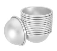 Luxshiny Lot de 12 Moules à Bombes de Bain Semi-sphériques en Aluminium Anodisé, Taille Moyenne 5,8 X 2,8 Cm, Moules DIY pour Sels de Bain et Savons, pour Artisanat Maison et Création