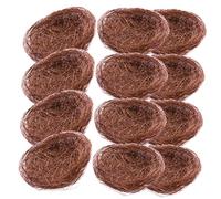 Luxshiny Lot de 16 Nids D'oiseau Tissés en Fil Naturel 12 Cm, Décoration Rustique pour Micro-Paysage, Fête Et Artisanat, Accessoires Décoratifs pour Table Et Photographie
