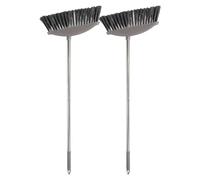 Luxshiny Lot de 2 Balais à Manche en Métal Gris Balais de Nettoyage Ménager Grands et Résistants pour Sols Variés Nettoyage Chambre et Maison