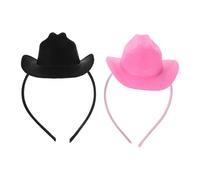 Luxshiny Lot de 2 Bandeaux pour Cheveux Mini Chapeau Cowboy Western, Serrage-tête Léger en Plastique Rigide, Bandeau de Carnaval et Fête pour Femmes et Filles, Accessoire Décoratif