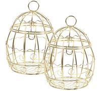 Luxshiny Lot de 2 Boîtes à Dragées de Mariage en Fer Doré Creux, Coffrets Décoratifs de Cloche, Contenant à Bonbons pour Fêtes, Mariages et Présents D’invités, Design Européen Élégant