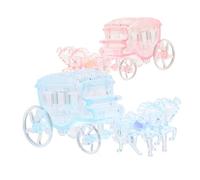 Luxshiny Lot de 2 Boîtes à Dragées Mariage de Carrosse, Transparent Bleu et Rose, Coffret Bonbon pour Baptême Fille et Garçon, Contenant Dragées pour Fête Anniversaire, Décoration Présent