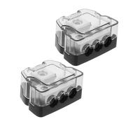 Luxshiny Lot de 2 Boîtes de Distribution Électrique pour Amplificateur Audio Voiture, Répartiteur de Masse 3 Voies, Compatible Véhicules Variés, Gestion Câbles Optimisée, Usage Automobile