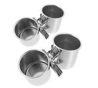 Luxshiny Lot de 2 Bols à Oiseaux en Acier Inoxydable Clip, Grosse Capacité, Facile à Fixer et Retirer, pour Cage à Oiseaux et Alimentation des Perroquets