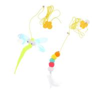 Luxshiny Lot de 2 Jouets Suspendus pour Chatons en Feutre Plumage, Interactif pour Chat D'intérieur, Corde Réglable, Exercices et Divertissement pour Chats