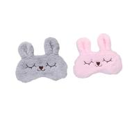 Luxshiny Lot De 2 Masques De Sommeil En Peluche Lapin, Rose Et Gris, Cache-yeux Doux, Occultant Complet, Confort Pour Dormir, Voyager Et Détente, Masque Pour Garçon Et Filles Et Adolescentes