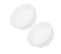 Luxshiny Lot de 2 Moules Ronds en Silicone Blanc pour Résine Époxy, Surface Lisse, Compatible Matériaux Variés, pour Plateau D'exposition ou Base D'horloge