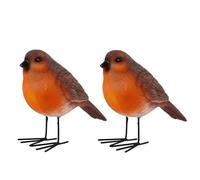 Luxshiny Lot de 2 Ornements d'oiseaux en Résine Réalistes Décorations Intérieures de Rouges-Gorges Modèles d'animaux Artificiels pour Décoration de Jardin et Maison Plusieurs Styles