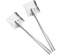 Luxshiny Lot de 2 Pelles Métalliques Multifonctions pour Cheminée et Jardin, Pelle à Charbon Plate 14 Cm, Outil Compact pour Cendres, Ameublir le Sol et Nettoyage Domestique