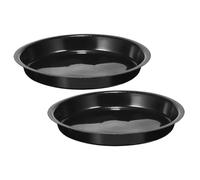 Luxshiny Lot de 2 Soucoupes Rondes pour Plantes en PP Noir, Plateaux de Drainage Pratiques pour Pots de Fleurs, Prévention Pollution du Sol, pour Décoration Intérieure