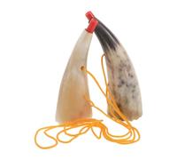 Luxshiny Lot de 2 Trompettes Klaxon en Corne de Bœuf Authentique Prise Sécurisée pour Festivals et Spectacles, Instrument Traditionnel pour Adultes et Garçon et Filles