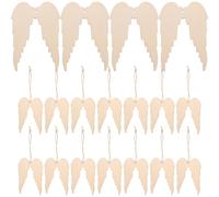 Luxshiny Lot de 20 Découpes en Bois en Forme D'ailes pour Peinture, Décoration Créative avec Ficelle, pour Mariage et Fêtes de Noël