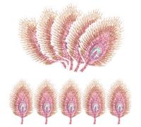 Luxshiny Lot de 20 Patchs Brodés Plume de Paon en Tissu, Accessoires de Couture Multifonctions pour Vêtements, Décorations Artisanales Diy, Style Ethnique Délicat