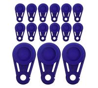 Luxshiny Lot de 20 Pinces à Bâche Bleues, Clips D’Ancrage Mobiles Étanches à Bouton-Poussoir, Fixation sans Œillet pour Tentes, Auvents et Bâches de Camping en Extérieur