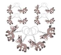 Luxshiny Lot de 20 Porte-clés Élégants en Pvc et Métal D'âne Cartoon, Légers et Portables, pour Décorations de Fête et Présents pour Garçon et Filles