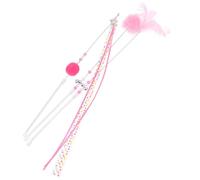 Luxshiny Lot de 3 Bâtons à Taquiner pour Chats Ruban Long Rose, Jouets Interactifs pour Animaux de Compagnie, pour Stimuler L’Instinct de Chasse Jeu Intérieur des Petits Félins